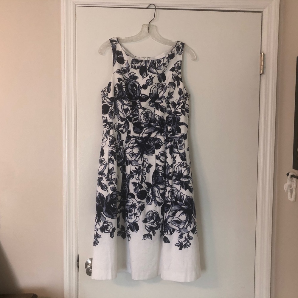 Talbots Blue-and-White Flowered Dress